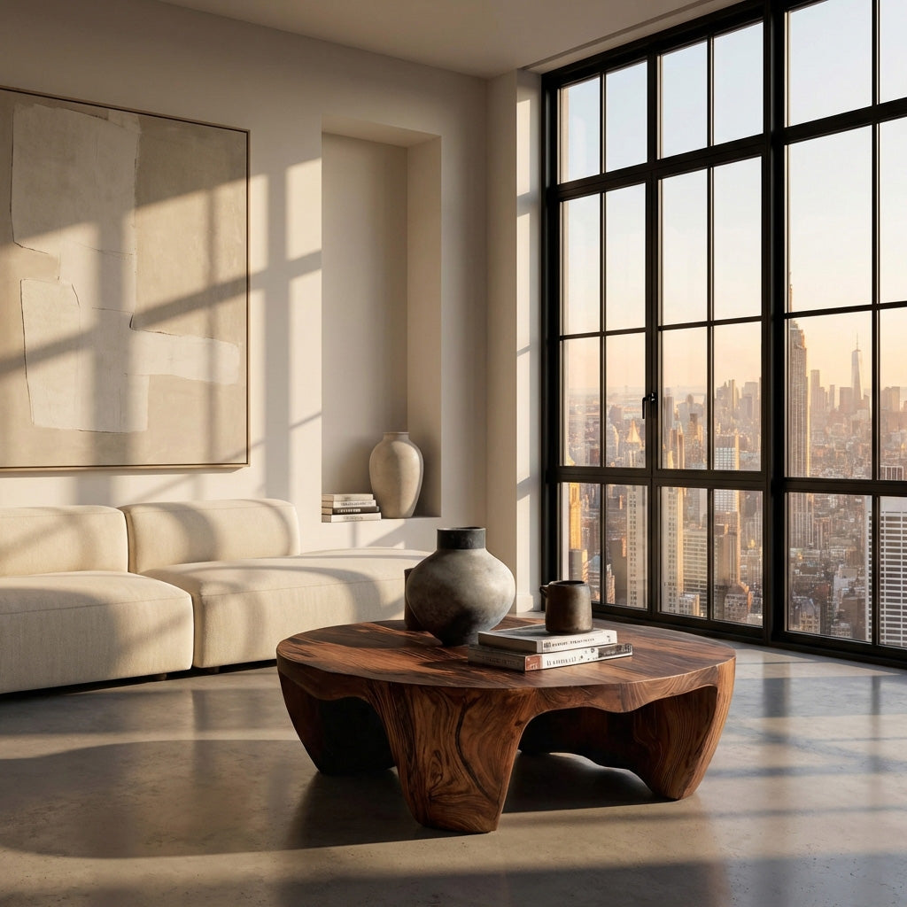Organic Wooden Coffee Table For Home Interiors