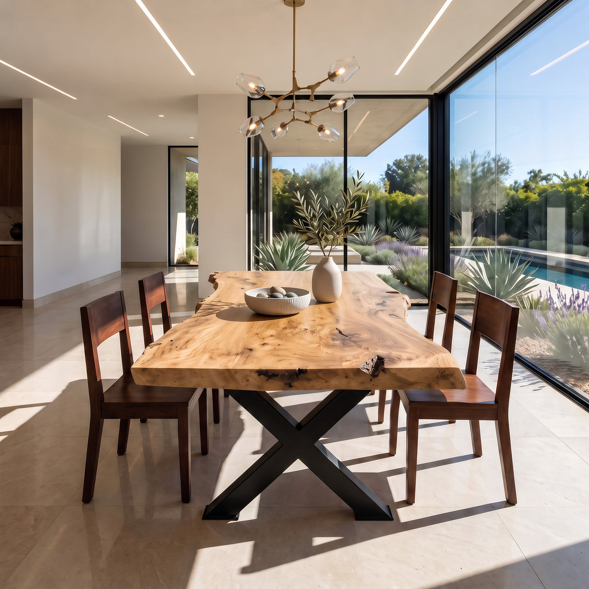 Modern Live Edge Dining Table For Kitchen Or Dining