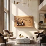Rustic Mountain Inspired Wine Holder For Living Room Wall