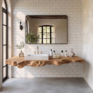 Mid Century Vanity In Solid Wood For Bathroom Decor