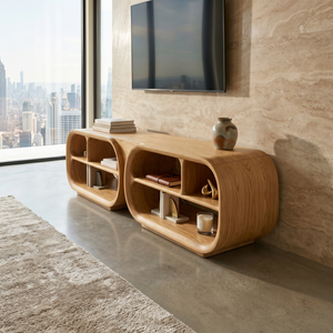 Luxury TV Console Architectural Wood Design