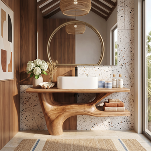 Handcrafted Solid Wood Vanity For Natural Interiors