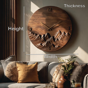 Modern Wall Clock Mountain Landscape For Living Room