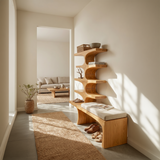 Japandi Shoe Organizer Rack For Entryway Foyer Storage Section