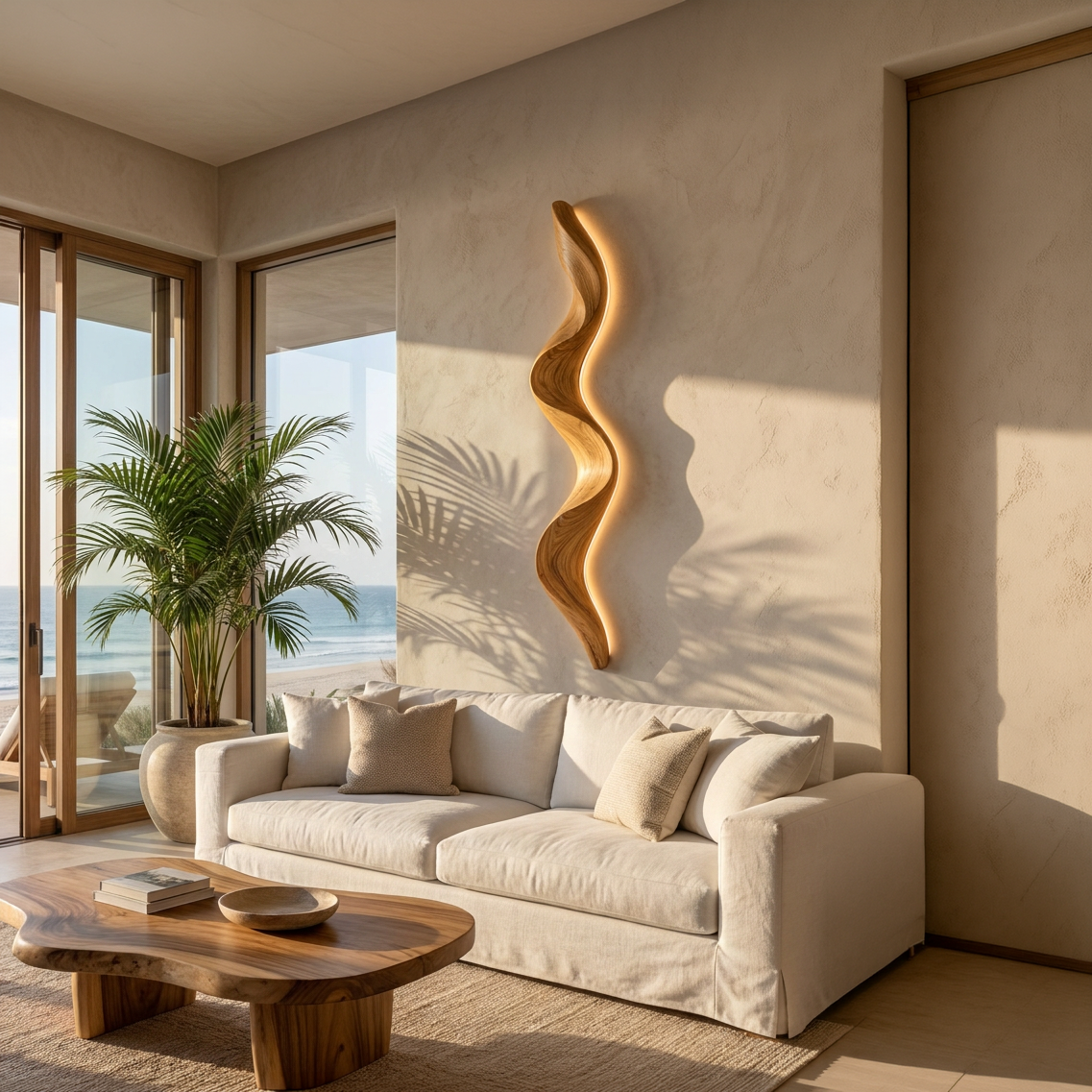 Rustic Undulating Wall Lamp For Living Room Or Bedroom