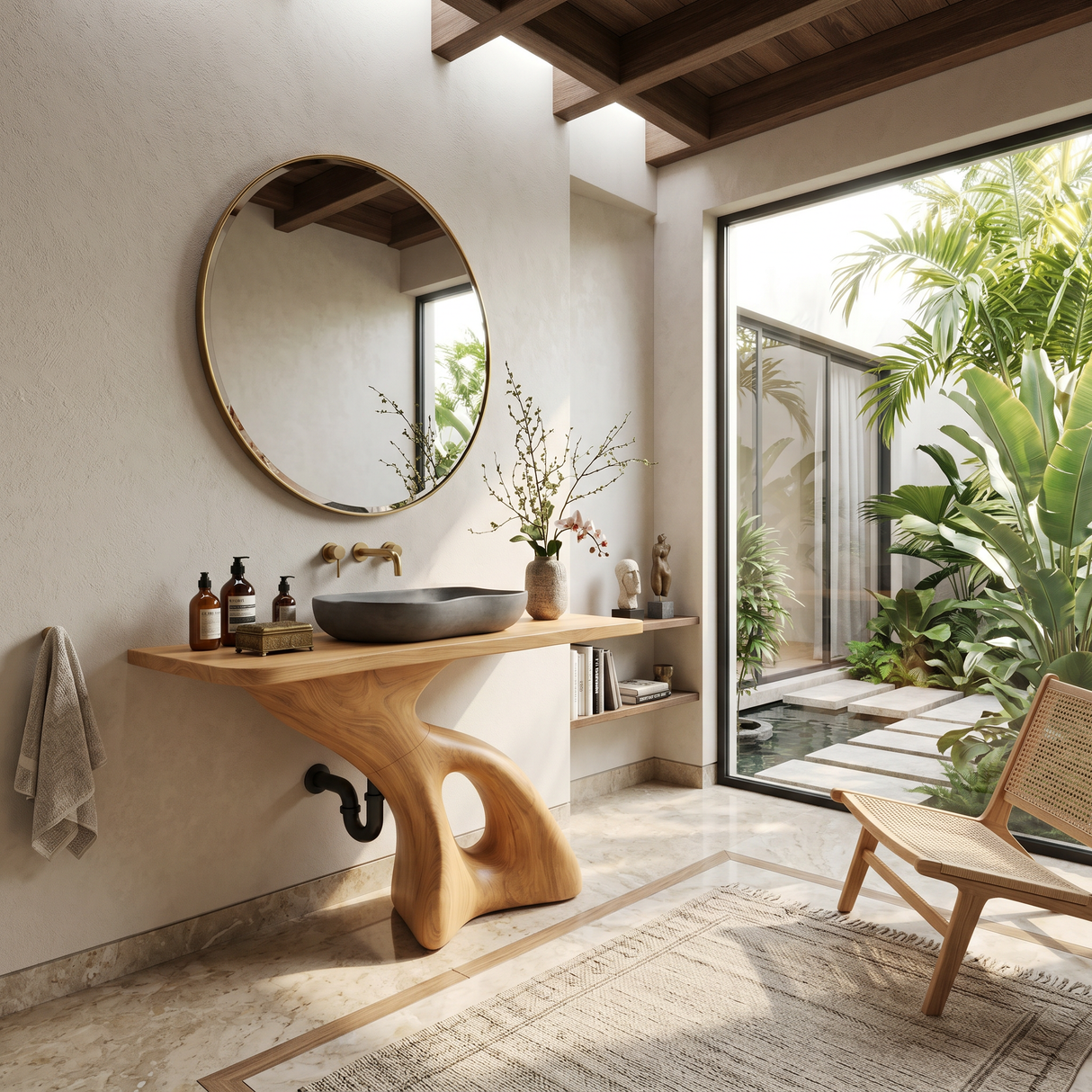 Rustic Solid Vanity For Vintage Bathroom Styling