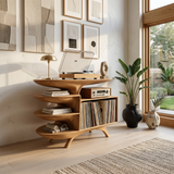 Modern Wooden Record Stand For Bedroom Interior Design Style