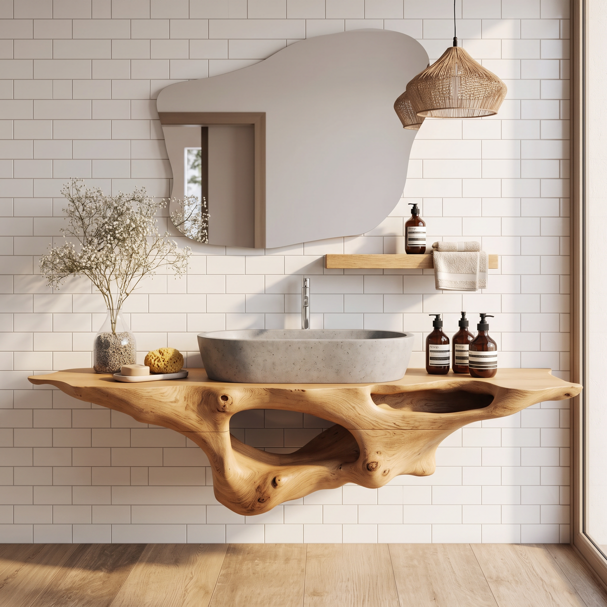 Farmhouse Solid Wood Vanity Unique Bathroom Design