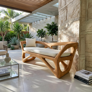 Japandi Accent Bench Wellness Retreat