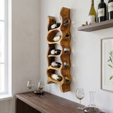 Organic Natural Wood Wine Rack For Kitchen Wall Storage