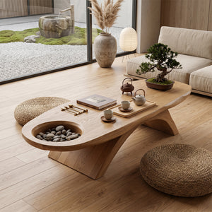 Modern Handcrafted Solid Wood Coffee Table For Living Room Interior