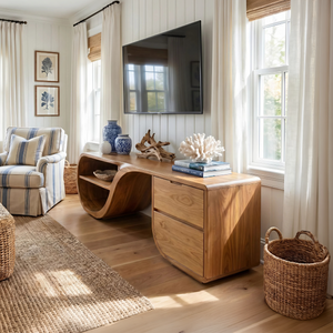 Contemporary Rounded TV Cabinet For Family Room