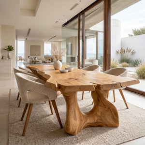 Live Edge Sculptural Dining Table For Modern Dining Room