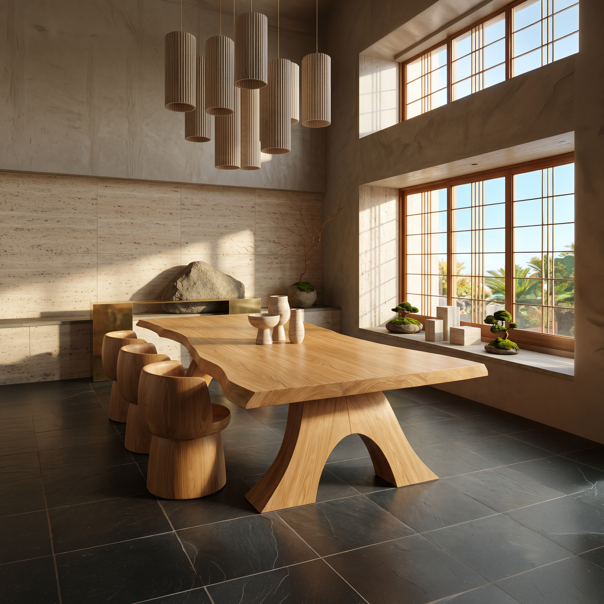 Modern Organic Edge Dining Table For Open Living Space