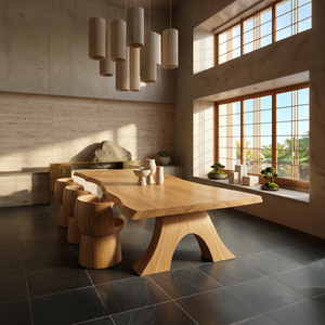 Modern Organic Edge Dining Table For Open Living Space