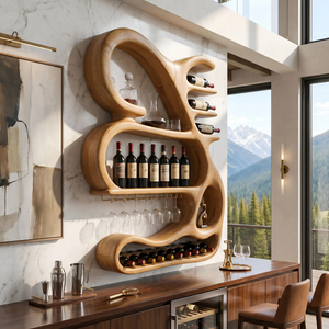 Organic Sculptural Wine Display Rack For Home Bar