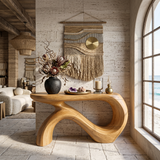 Modern Curved Console Table For Entryway Interior Space