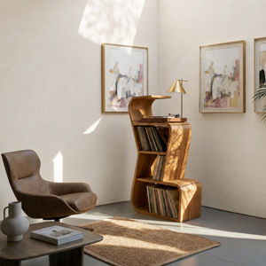 Modern Sculptural Vinyl Record Stand Luxury Residence