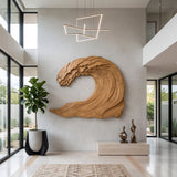 Organic Carved Wave Wall Art Above Sofa For Living Room