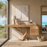 Organic Floating Console Table Designer Entryway
