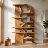 Minimalist Natural Wood Standing Shelf For Home Corner