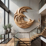 Organic Modern Wood Wave Wall Art For Living Room