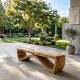 Minimalist Wooden Outdoor Bench For Front Yard Walkway