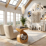 Contemporary Curved End Table For Apartment Interior Design