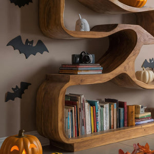 Handmade Halloween Artistic Wooden Display Shelf For Office And Living Room