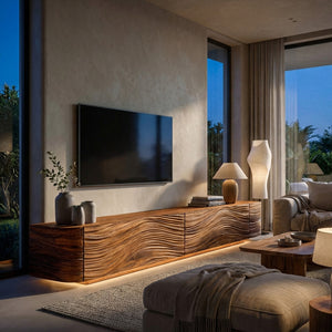 Minimalist Wave TV Console For Living Room