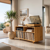 Minimalist Wooden Record Player Cabinet For Home Decor