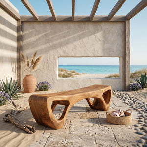 Handcrafted Wooden Garden Bench For Outdoor Lounge Area