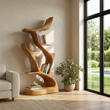 Organic Sculptural Wooden Bookshelf For Living Room