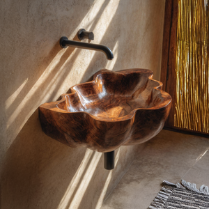 Handcrafted Live Edge Wood Basin For Unique Bedroom Vanity Decor