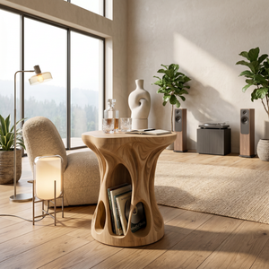 Mid Century Sculptural Accent Table For Living Room