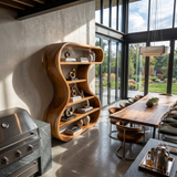 Sculptural Wooden Display Shelf For Modern Interiors