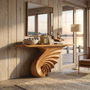 Luxury Spiral Base Console Table Contemporary Villa