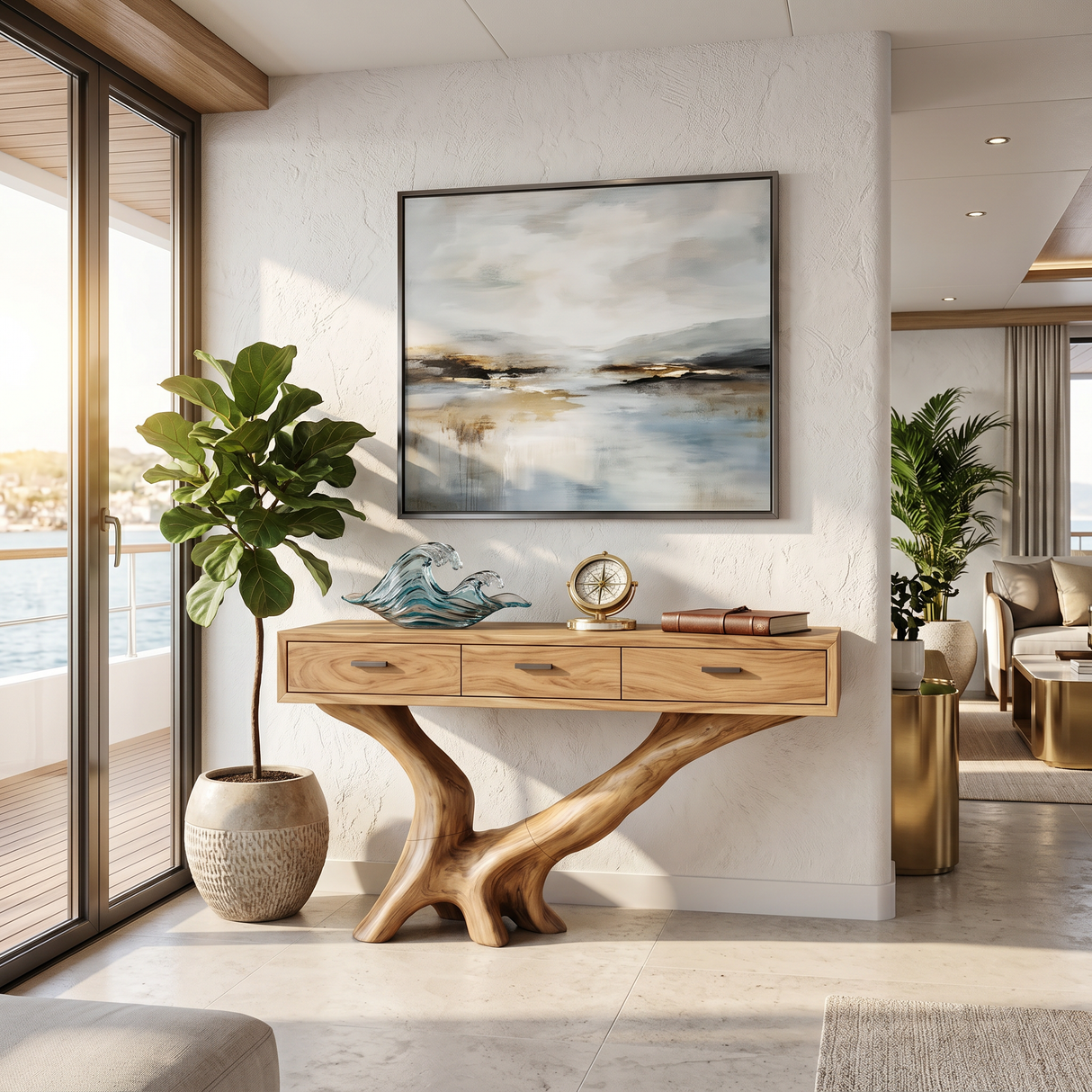 Handcrafted Live Edge Entryway Table For Living Room Modern Farmhouse
