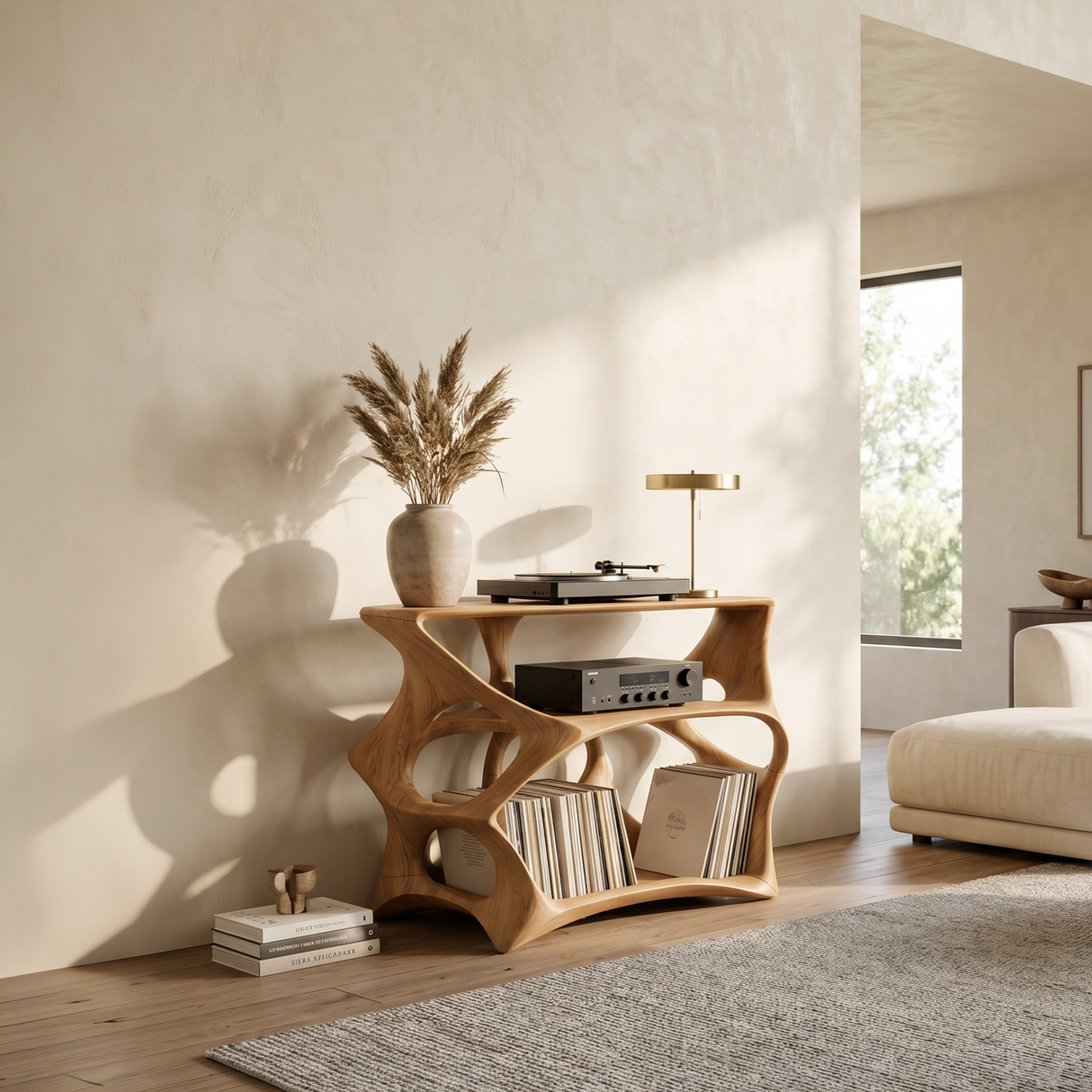 Farmhouse Record Stand Cozy Living Room Furniture