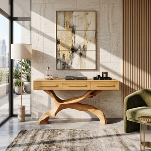 Mid Century Live Edge Entryway Table For Bedroom Rustic Accent
