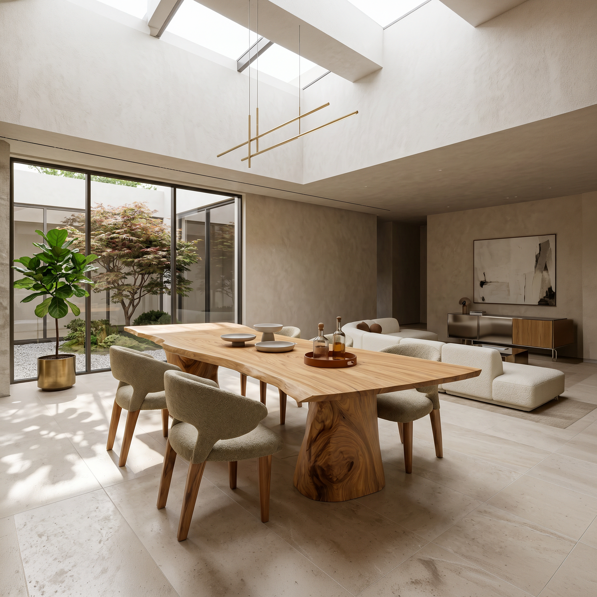 Mid Century Freeform Dining Table For Kitchen Dining Space