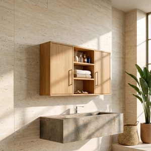 Contemporary Wave Front Bathroom Cabinet Luxury Bathroom
