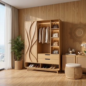 Contemporary Sculptural Form Armoire For Luxury Bedroom Interior