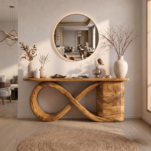 Modern Wave Base Console Table Luxury Bedroom