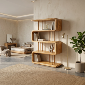 Modern Wooden Display Shelf For Spa Decor