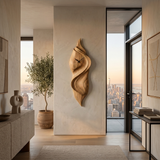 Handcrafted Sculptural Wooden Wall Clock For Cozy Bedroom