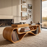Modern Record Player Cabinet With Sculptural Form For Living Room