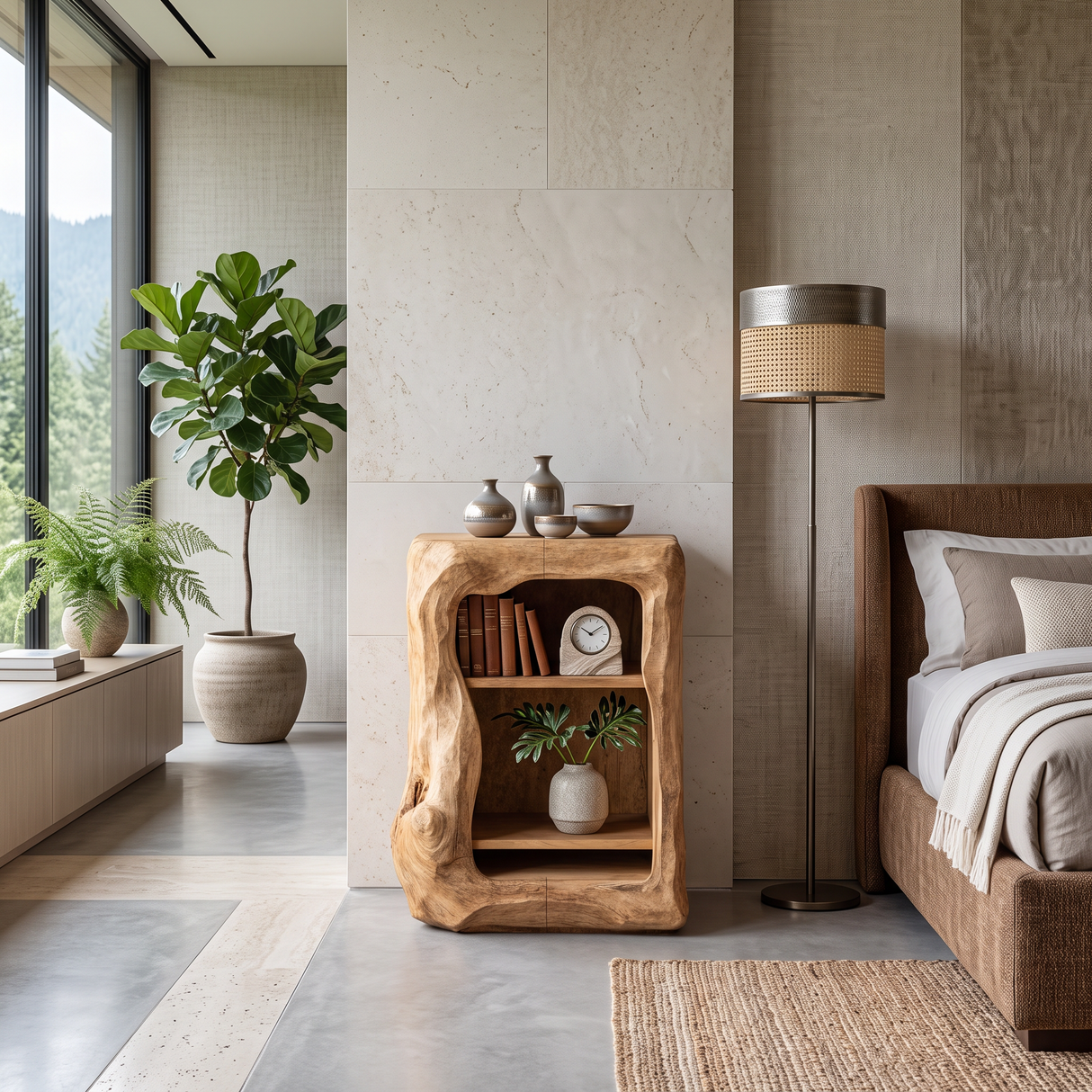 Rustic Wooden Nightstand Bedroom Furniture Essential