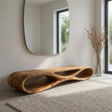 Modern Organic Wood Bench For Elegant Home Entryway