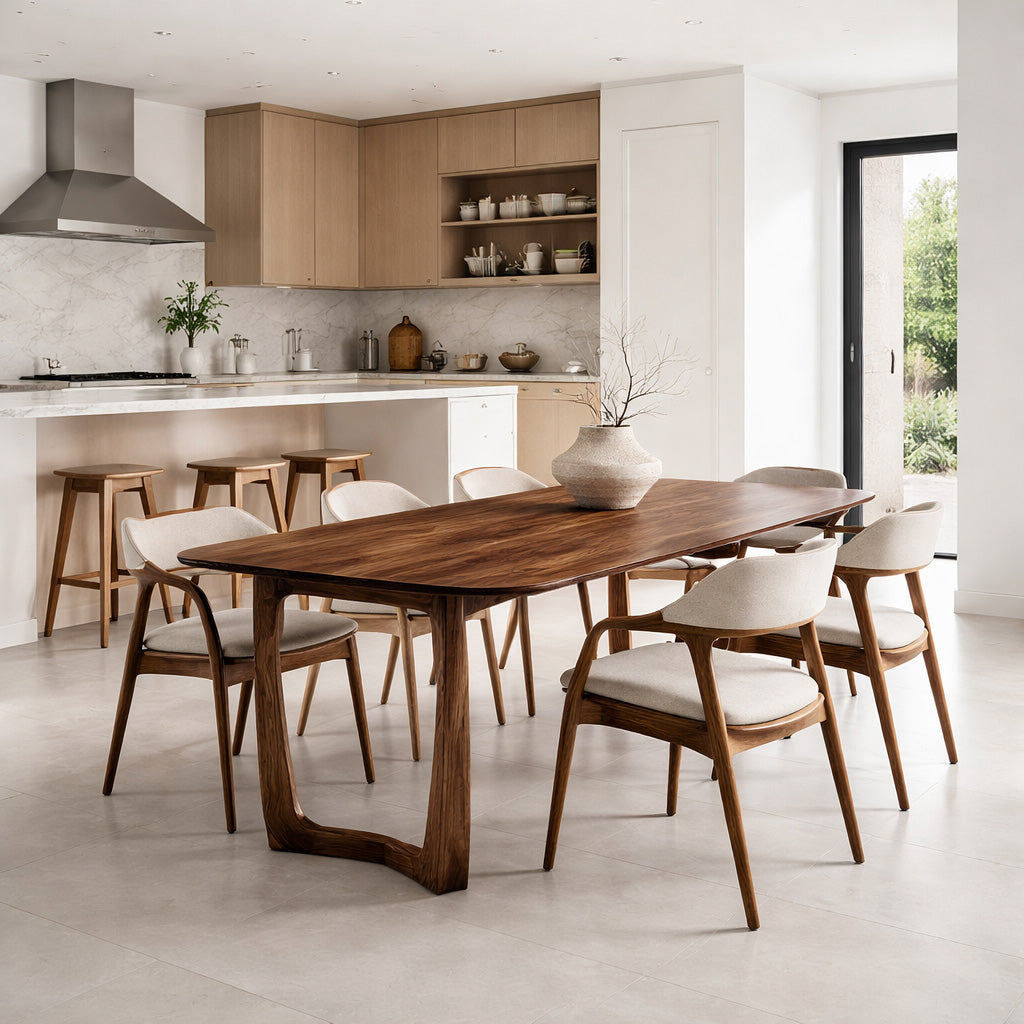 Organic Modern Dining Table With Sculptural Base For Dining Room